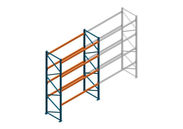 Beginsectie Nedcon Palletstelling 4000x2700x1100mm hxbxd CC11040/1006820 4niveaus 2500kg/niv
