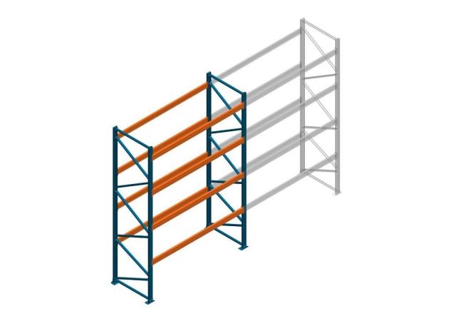 Beginsectie Nedcon Palletstelling 4000x2700x1100mm hxbxd CC13040/1006820 4niveaus 3150kg/niv