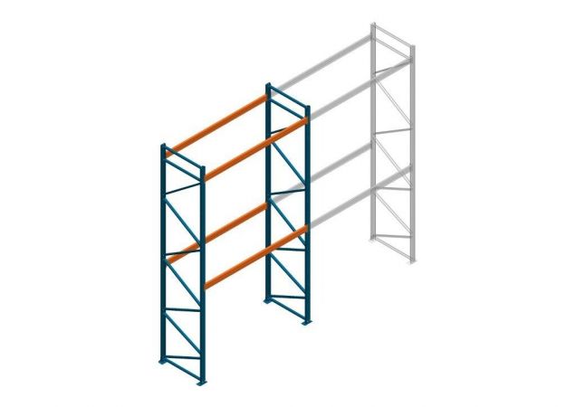 Beginsectie Nedcon Palletstelling 4500x2700x1100mm hxbxd CC13040/1006820 2niveaus 3150kg/niv