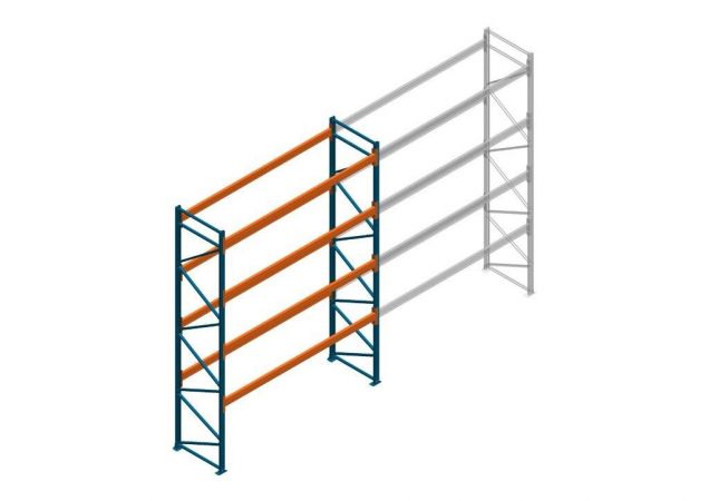Beginsectie Nedcon Palletstelling 5000x3600x1100mm hxbxd CC13050/1006820 4niveaus 2650kg/niv