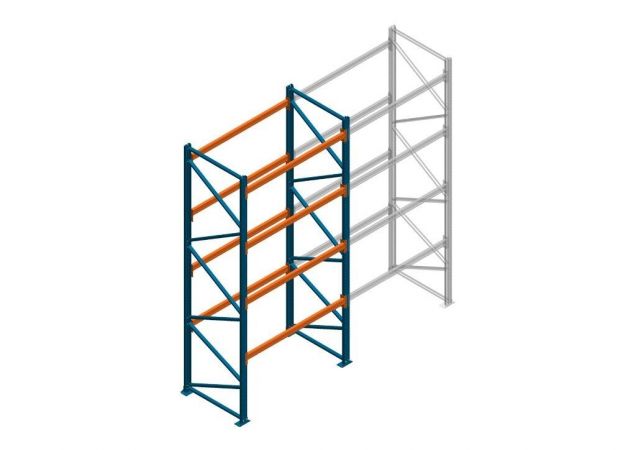 Beginsectie Nedcon Palletstelling 4000x1825x1100mm hxbxd CC09040/1007825 4niveaus 2750kg/niv