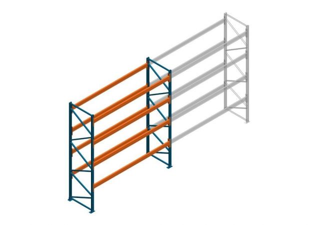 Beginsectie Nedcon Palletstelling 4000x3600x1100mm hxbxd CC15050/1007825 4niveaus 3850kg/niv