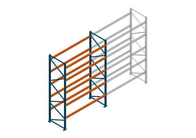 Beginsectie Nedcon Palletstelling 4000x2700x1100mm hxbxd CC13040/1007825 5niveaus 3150kg/niv