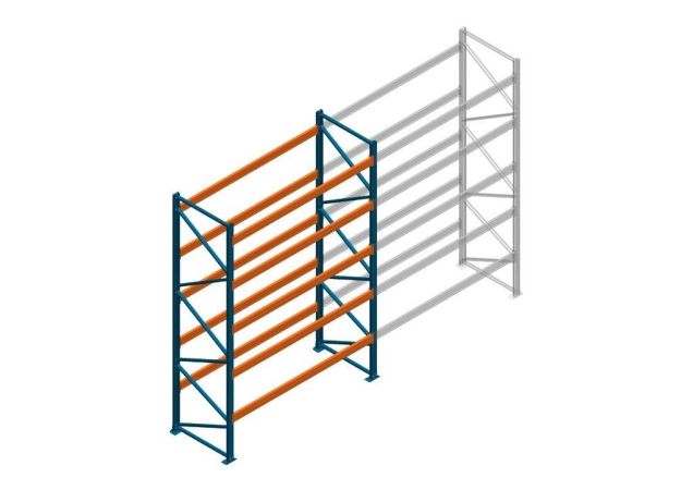 Beginsectie Nedcon Palletstelling 4000x2700x1100mm hxbxd CC13040/1007825 5niveaus 3150kg/niv