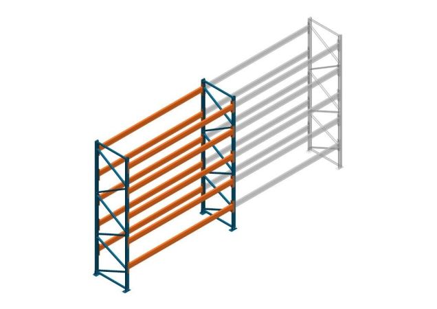 Beginsectie Nedcon Palletstelling 4000x3600x1100mm hxbxd CC13050/1007825 5niveaus 2650kg/niv
