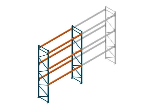 Beginsectie Nedcon Palletstelling 5000x3600x1100mm hxbxd CC15050/1007825 3niveaus 3850kg/niv