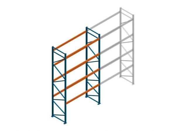 Beginsectie Nedcon Palletstelling 5000x2700x1100mm hxbxd CC11040/1007825 4niveaus 2500kg/niv