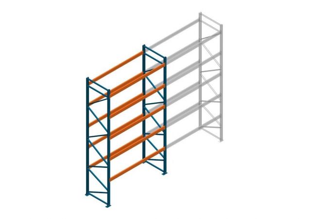 Beginsectie Nedcon Palletstelling 5500x2700x1100mm hxbxd CC13040/1007825 5niveaus 3150kg/niv