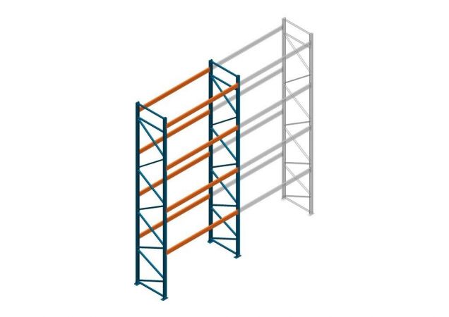 Beginsectie Nedcon Palletstelling 6000x2700x1100mm hxbxd CC11040/1007825 4niveaus 2500kg/niv