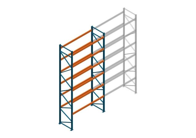 Beginsectie Nedcon Palletstelling 6500x2700x1100mm hxbxd CC13040/1007825 6niveaus 3150kg/niv