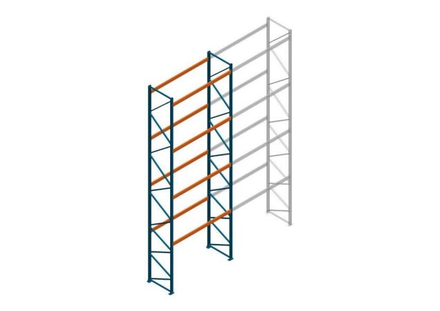Beginsectie Nedcon Palletstelling 8000x2700x1100mm hxbxd CC13040/1007825 4niveaus 3150kg/niv