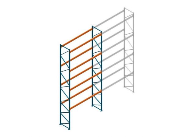 Beginsectie Nedcon Palletstelling 8000x3600x1100mm hxbxd CC15050/1007825 4niveaus 3850kg/niv