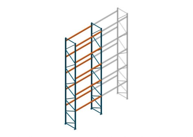 Beginsectie Nedcon Palletstelling 8000x2700x1100mm hxbxd CC13040/1007825 5niveaus 3150kg/niv
