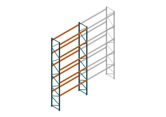 Beginsectie Nedcon Palletstelling 8000x3600x1100mm hxbxd CC13050/1007825 5niveaus 2650kg/niv