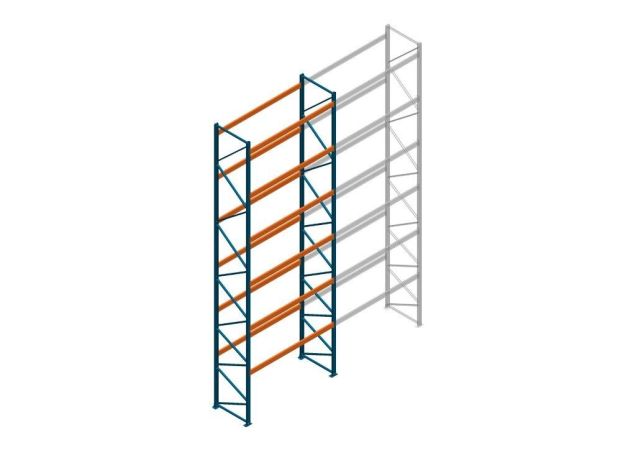 Beginsectie Nedcon Palletstelling 8000x2700x1100mm hxbxd CC11040/1007825 6niveaus 2500kg/niv