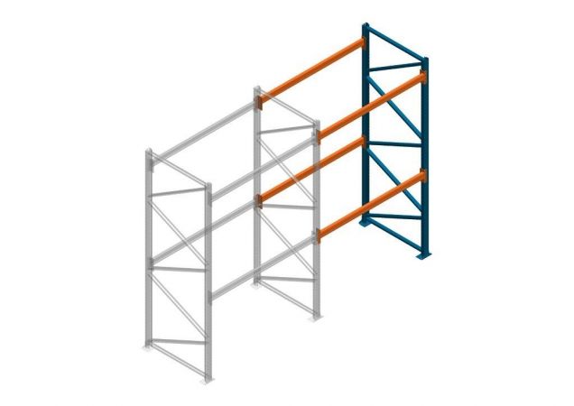 Aanbouwsectie Nedcon Palletstelling 3000x1825x1100mm hxbxd CC09040/1006820 2niveaus 2750kg/niv
