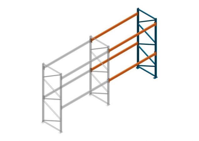 Aanbouwsectie Nedcon Palletstelling 3000x2700x1100mm hxbxd CC09040/1006820 2niveaus 2000kg/niv