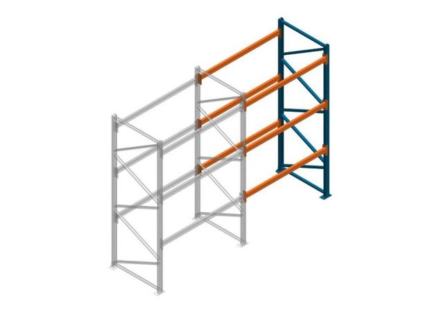 Aanbouwsectie Nedcon Palletstelling 3000x1825x1100mm hxbxd CC09040/1006820 3niveaus 2750kg/niv