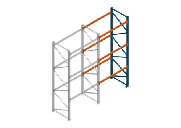 Aanbouwsectie Nedcon Palletstelling 4000x1825x1100mm hxbxd CC09040/1006820 3niveaus 2750kg/niv