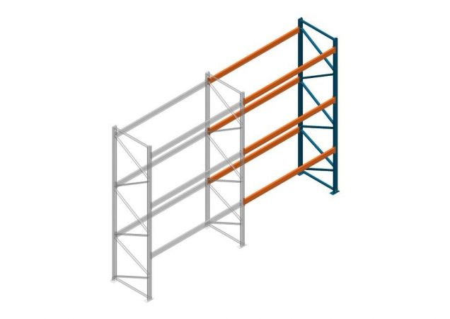Aanbouwsectie Nedcon Palletstelling 4000x2700x1100mm hxbxd CC13040/1006820 3niveaus 3150kg/niv