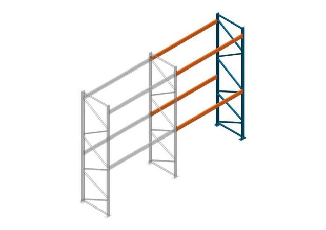 Aanbouwsectie Nedcon Palletstelling 4500x2700x1100mm hxbxd CC09040/1006820 2niveaus 2000kg/niv