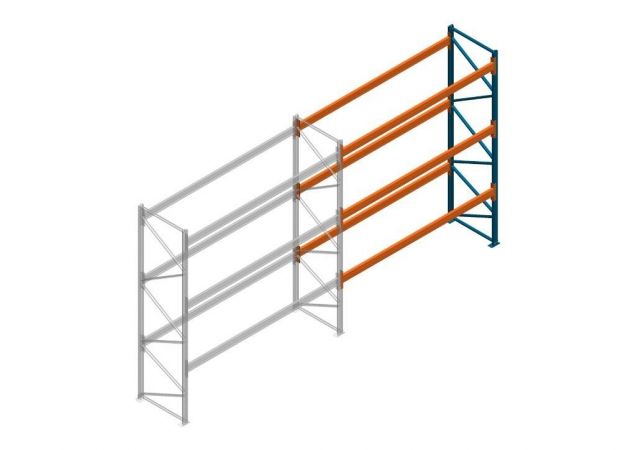Aanbouwsectie Nedcon Palletstelling 4500x3600x1100mm hxbxd CC13050/1006820 2niveaus 2650kg/niv