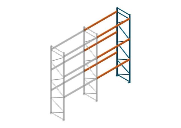 Aanbouwsectie Nedcon Palletstelling 5000x2700x1100mm hxbxd CC09040/1006820 3niveaus 2000kg/niv