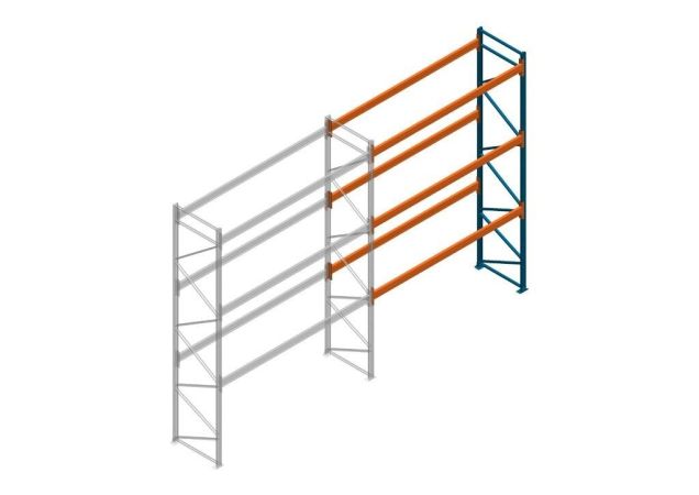 Aanbouwsectie Nedcon Palletstelling 5000x3600x1100mm hxbxd CC13050/1006820 3niveaus 2650kg/niv