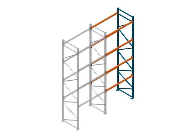 Aanbouwsectie Nedcon Palletstelling 5000x1825x1100mm hxbxd CC09040/1006820 4niveaus 2750kg/niv