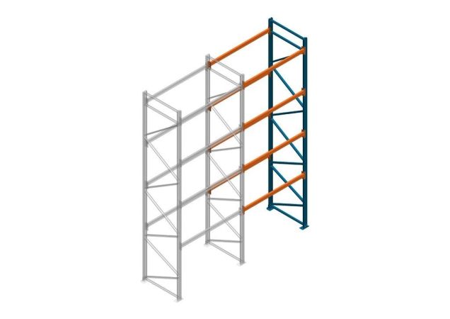 Aanbouwsectie Nedcon Palletstelling 5000x1825x1100mm hxbxd CC09040/1006820 4niveaus 2750kg/niv