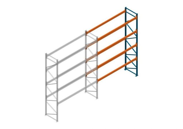 Aanbouwsectie Nedcon Palletstelling 5000x3600x1100mm hxbxd CC15050/1006820 4niveaus 3850kg/niv