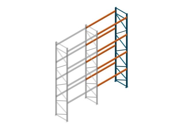 Aanbouwsectie Nedcon Palletstelling 6000x2700x1100mm hxbxd CC11040/1006820 4niveaus 2500kg/niv
