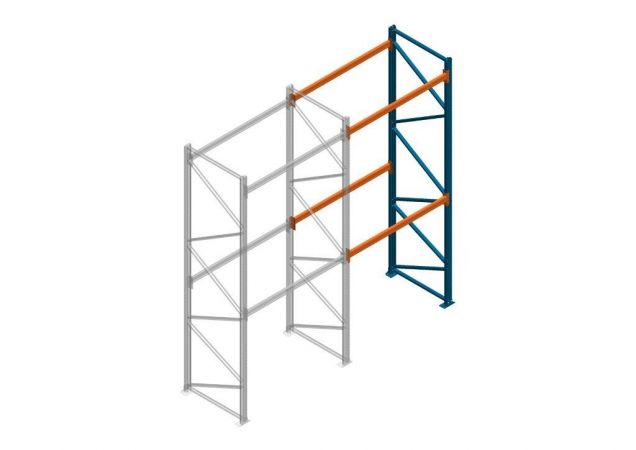 Aanbouwsectie Nedcon Palletstelling 4000x1825x1100mm hxbxd CC09040/1007825 2niveaus 2750kg/niv