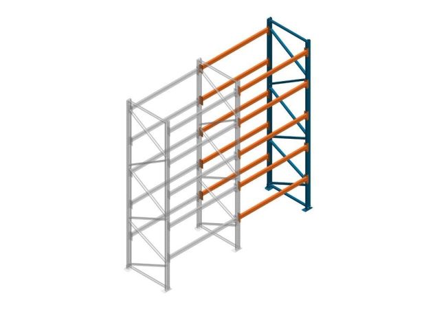 Aanbouwsectie Nedcon Palletstelling 4000x1825x1100mm hxbxd CC09040/1007825 5niveaus 2750kg/niv