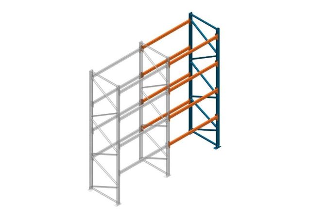 Aanbouwsectie Nedcon Palletstelling 5000x1825x1100mm hxbxd CC09040/1007825 4niveaus 2750kg/niv