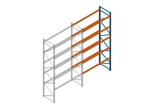 Aanbouwsectie Nedcon Palletstelling 5000x2700x1100mm hxbxd CC11040/1007825 5niveaus 2500kg/niv