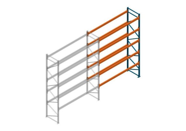 Aanbouwsectie Nedcon Palletstelling 5000x3600x1100mm hxbxd CC13050/1007825 5niveaus 2650kg/niv