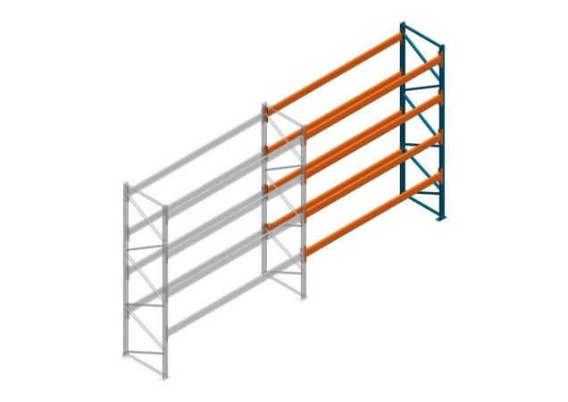 Aanbouwsectie Nedcon Palletstelling 5500x3600x1100mm hxbxd CC15050/1007825 4niveaus 3850kg/niv