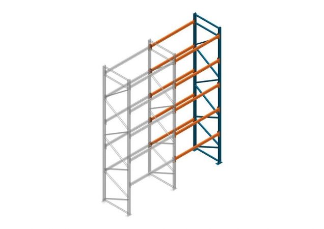 Aanbouwsectie Nedcon Palletstelling 5500x1825x1100mm hxbxd CC09040/1007825 5niveaus 2750kg/niv