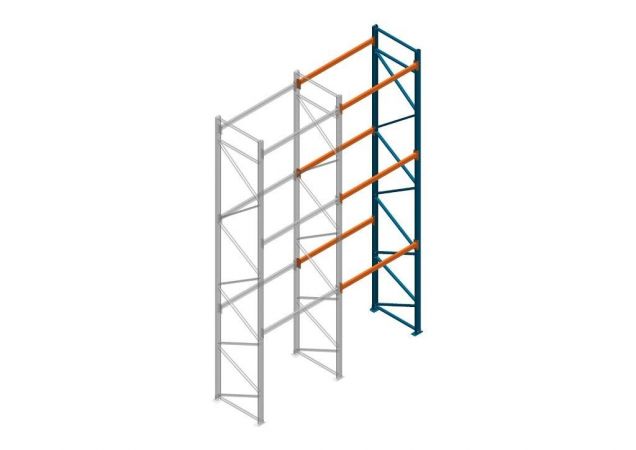 Aanbouwsectie Nedcon Palletstelling 6000x1825x1100mm hxbxd CC09040/1007825 3niveaus 2750kg/niv