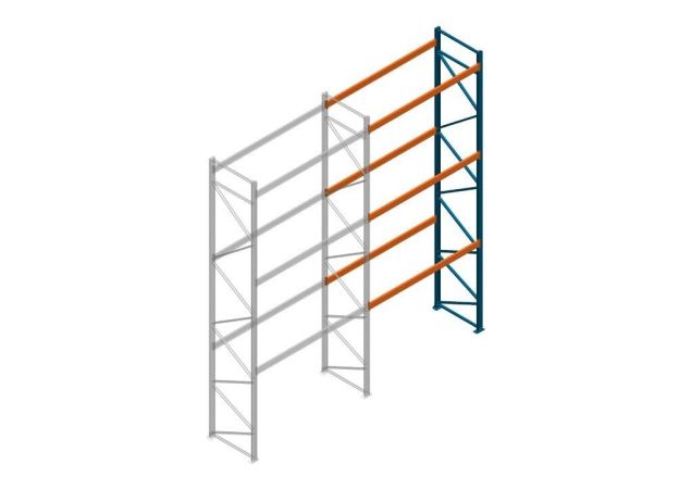 Aanbouwsectie Nedcon Palletstelling 6000x2700x1100mm hxbxd CC13040/1007825 3niveaus 3150kg/niv