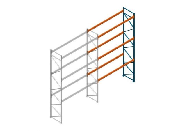 Aanbouwsectie Nedcon Palletstelling 6000x3600x1100mm hxbxd CC13050/1007825 3niveaus 2650kg/niv