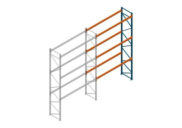 Aanbouwsectie Nedcon Palletstelling 6000x3600x1100mm hxbxd CC13050/1007825 3niveaus 2650kg/niv