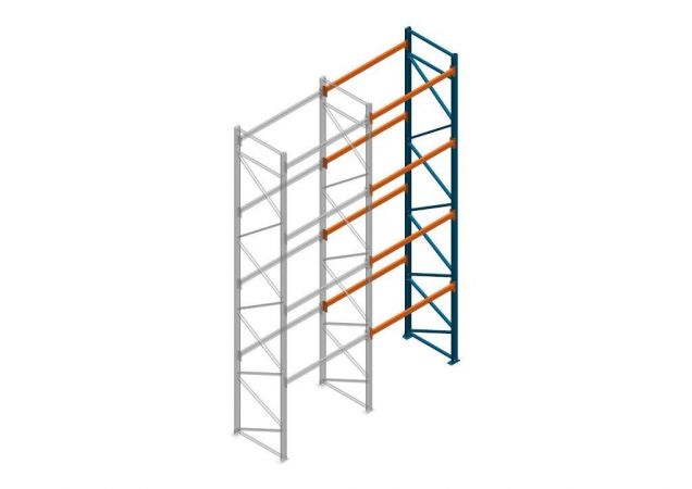 Aanbouwsectie Nedcon Palletstelling 6000x1825x1100mm hxbxd CC09040/1007825 4niveaus 2750kg/niv