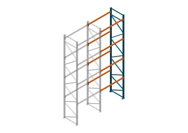 Aanbouwsectie Nedcon Palletstelling 6500x1825x1100mm hxbxd CC09040/1007825 4niveaus 2750kg/niv