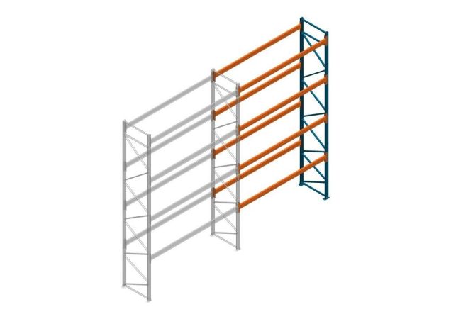 Aanbouwsectie Nedcon Palletstelling 6500x3600x1100mm hxbxd CC15050/1007825 4niveaus 3850kg/niv