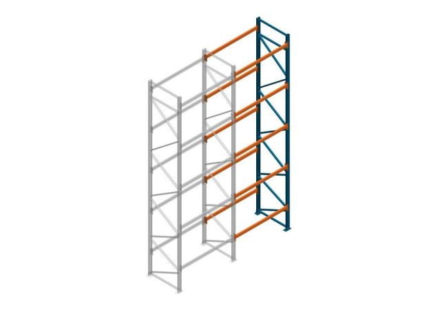 Aanbouwsectie Nedcon Palletstelling 6500x1825x1100mm hxbxd CC09040/1007825 5niveaus 2750kg/niv