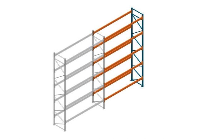 Aanbouwsectie Nedcon Palletstelling 6500x3600x1100mm hxbxd CC15050/1007825 5niveaus 3850kg/niv