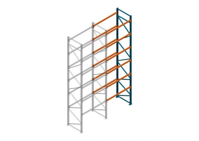 Aanbouwsectie Nedcon Palletstelling 6500x1825x1100mm hxbxd CC09040/1007825 6niveaus 2750kg/niv