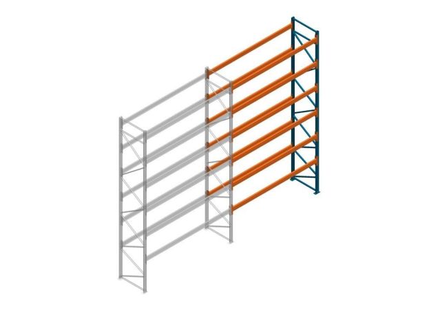 Aanbouwsectie Nedcon Palletstelling 6500x3600x1100mm hxbxd CC13050/1007825 6niveaus 2650kg/niv
